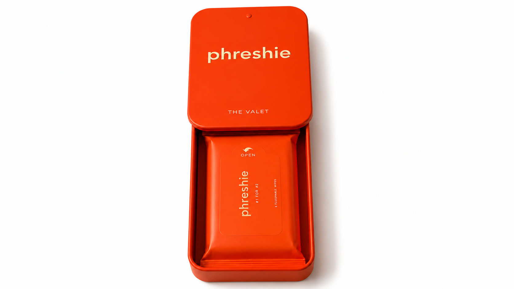 Phreshie The Valet open showing refill pack inside